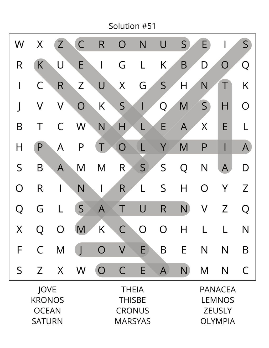 Mythology Word Search: Large Print
