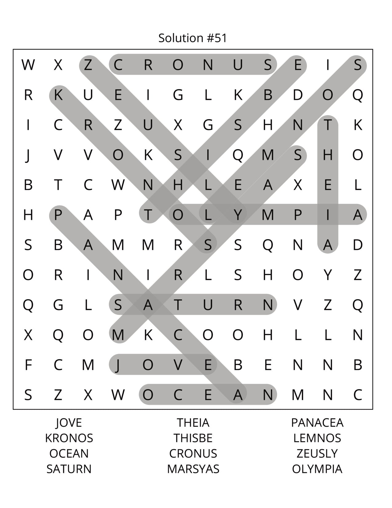 Mythology Word Search: Large Print