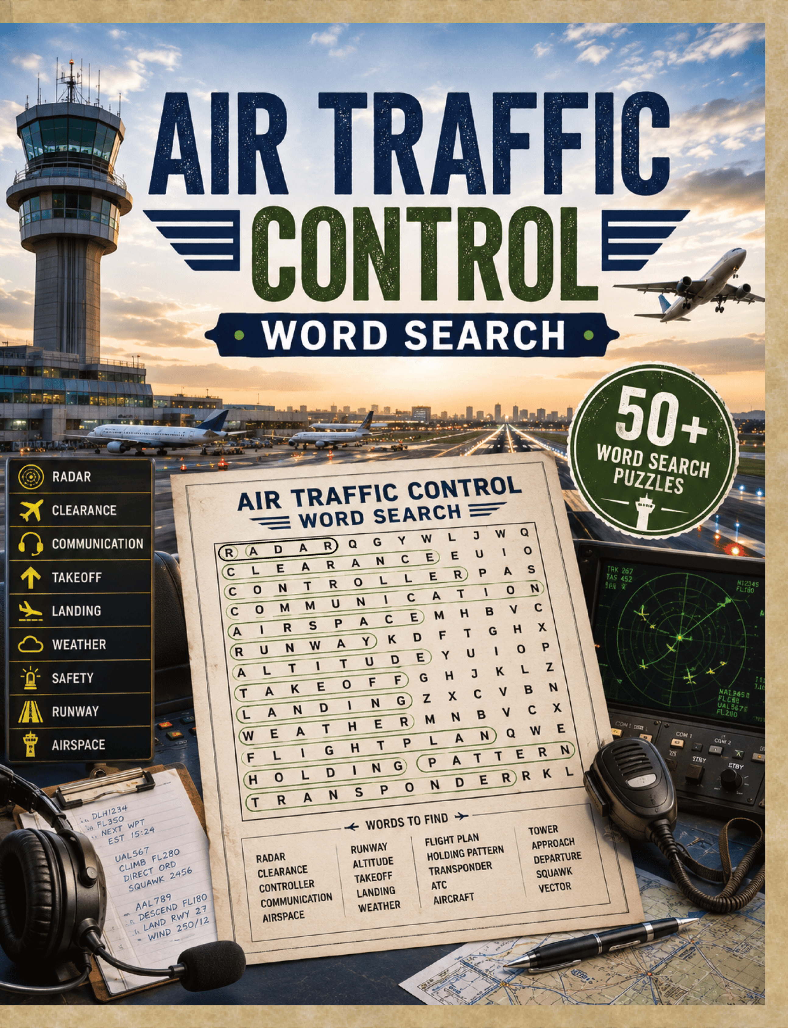 Air Traffic Control Word Search: Large Print