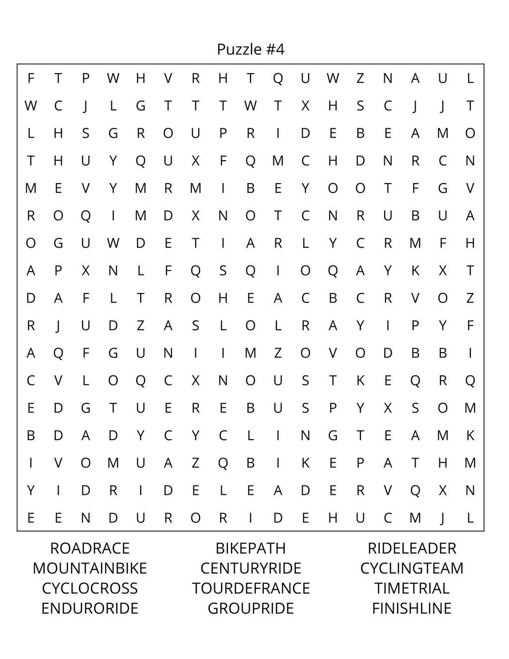 Bicycles Word Search: Large Print