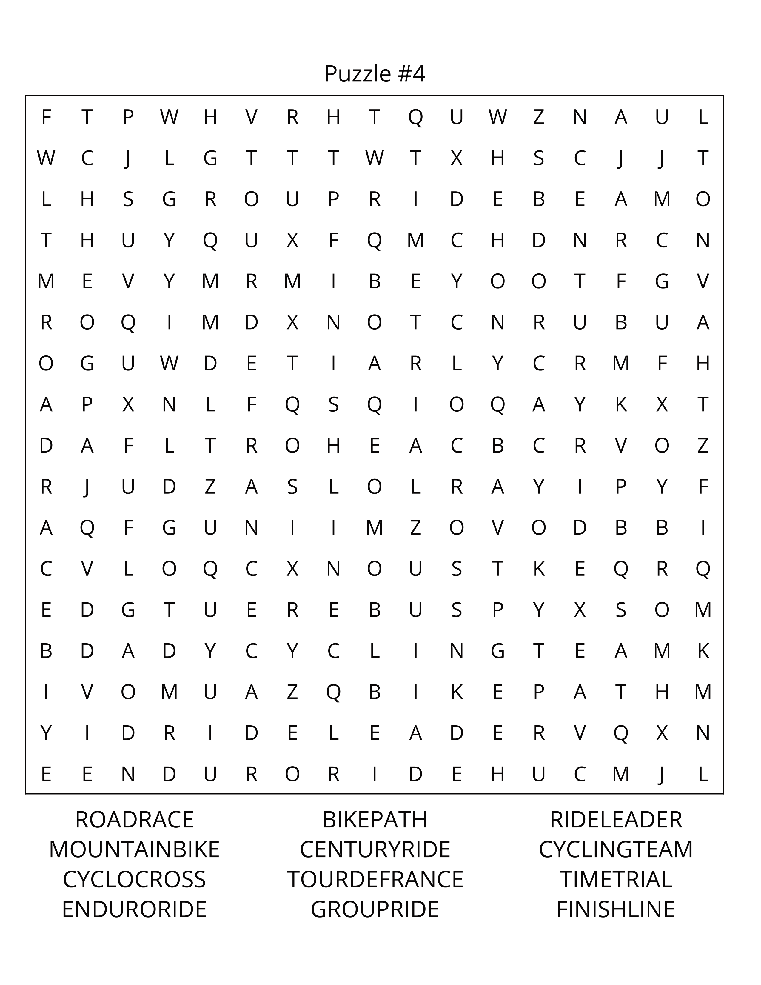 Bicycles Word Search: Large Print