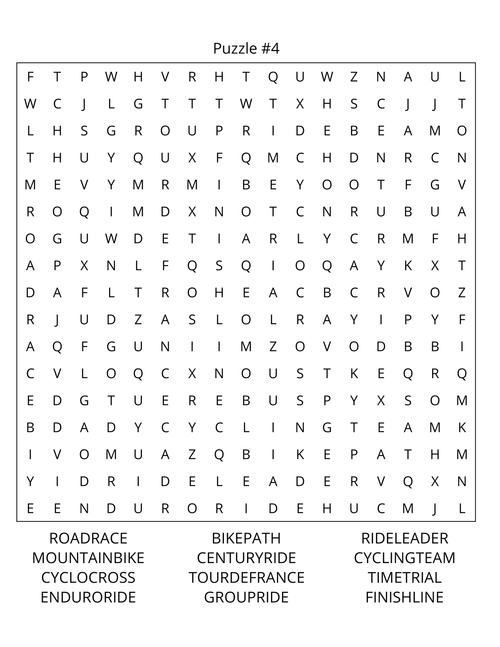 Bicycles Word Search: Large Print