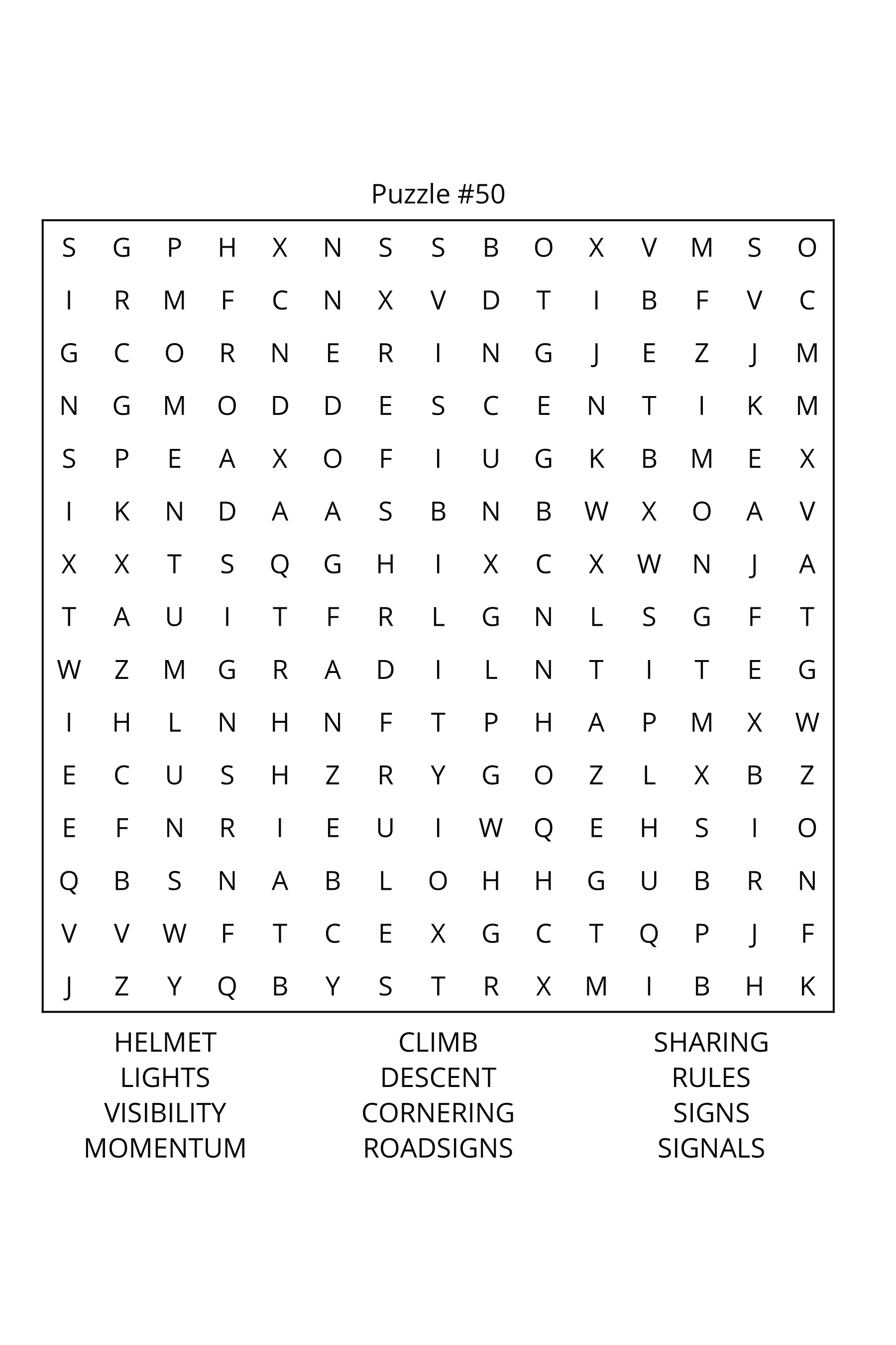 Bicycles Word Search: Travel Size