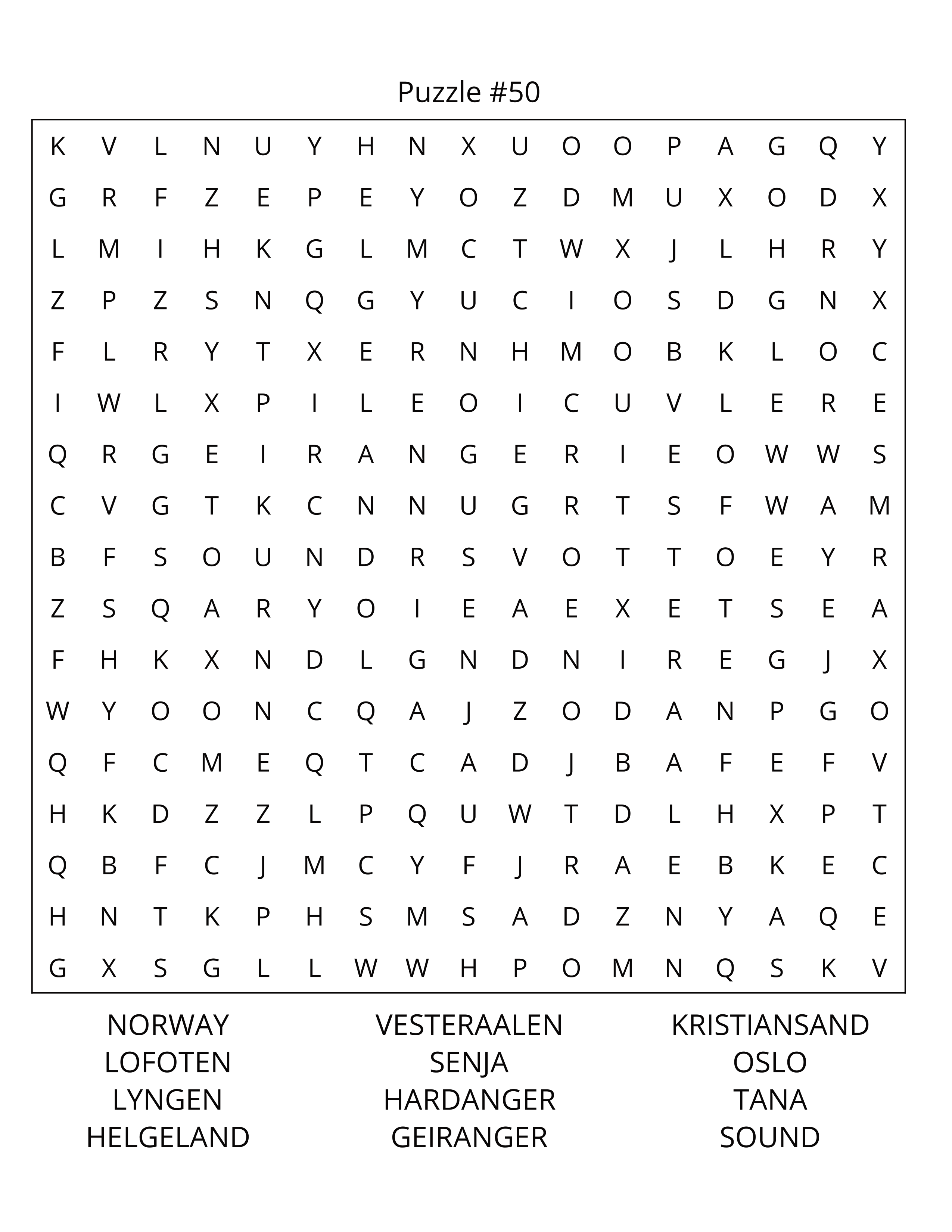European Lakes Word Search: Large Print