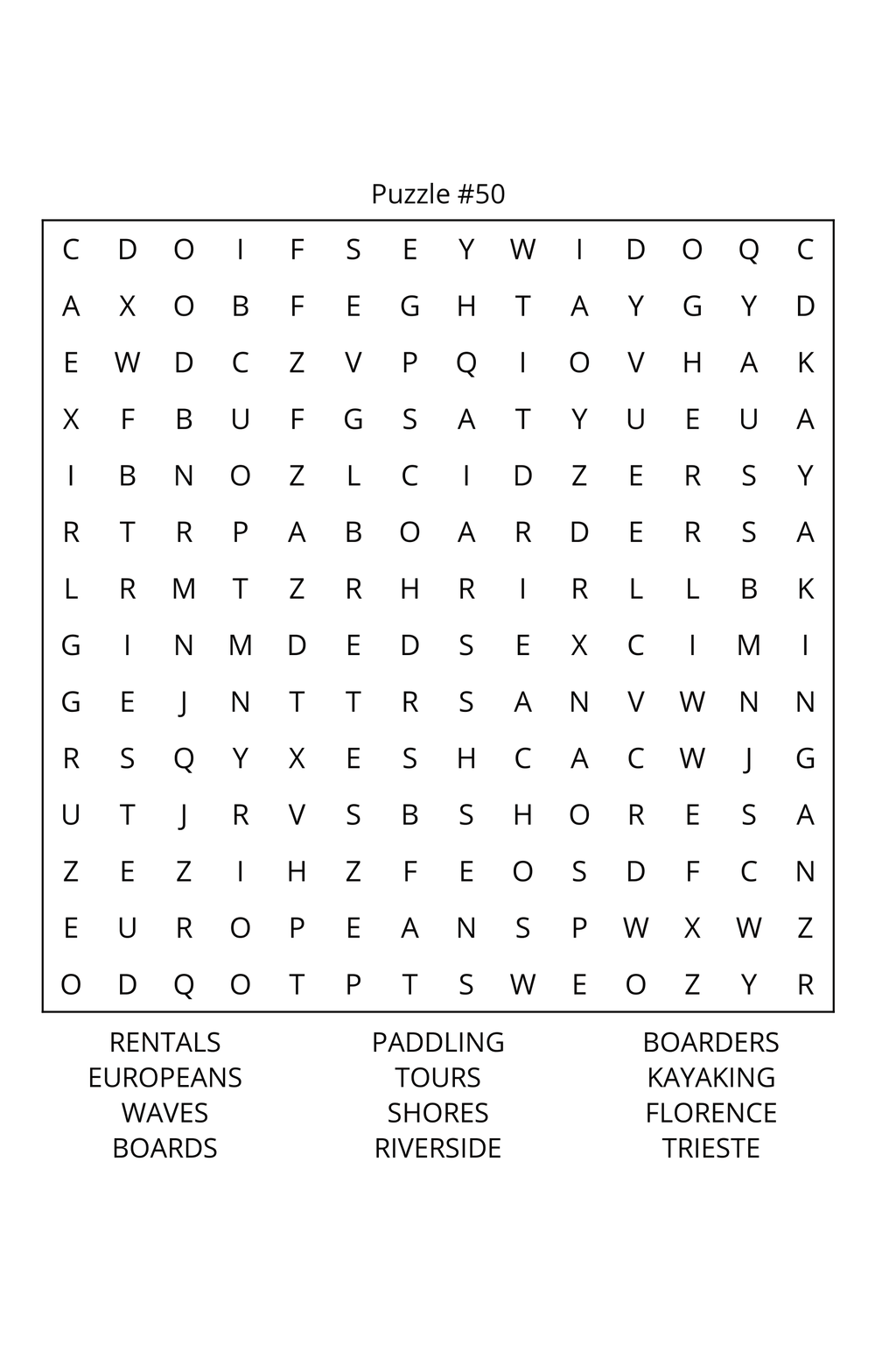 European Lakes Word Search: Travel Size
