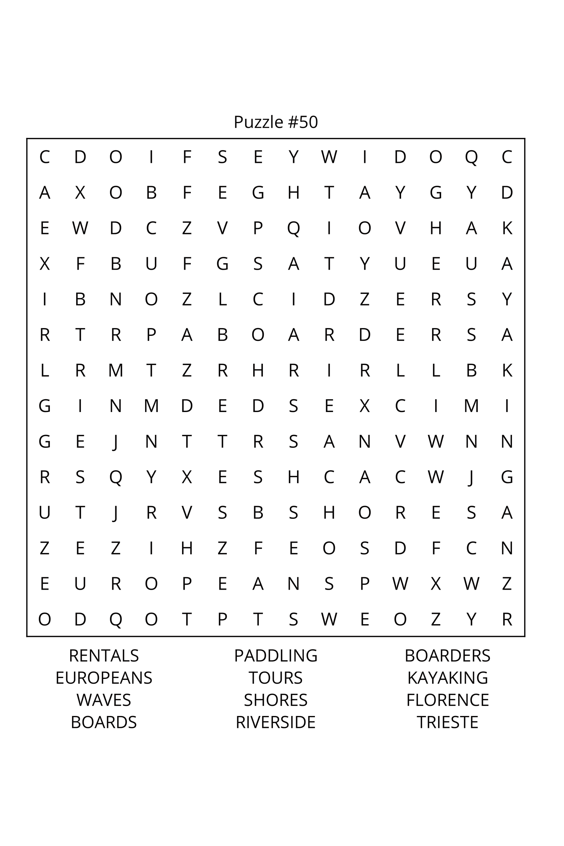 European Lakes Word Search: Travel Size