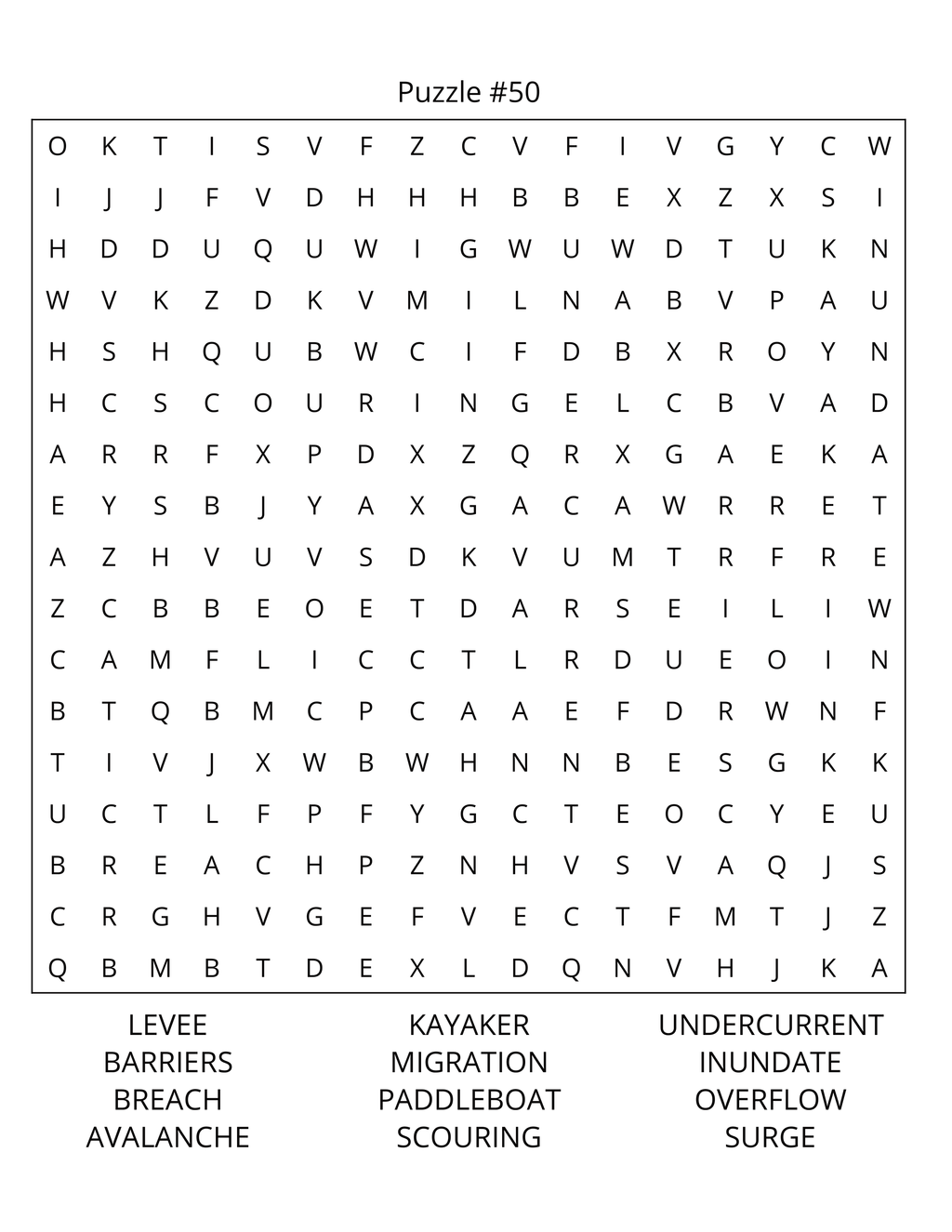 Famous Rivers Word Search: Large Print