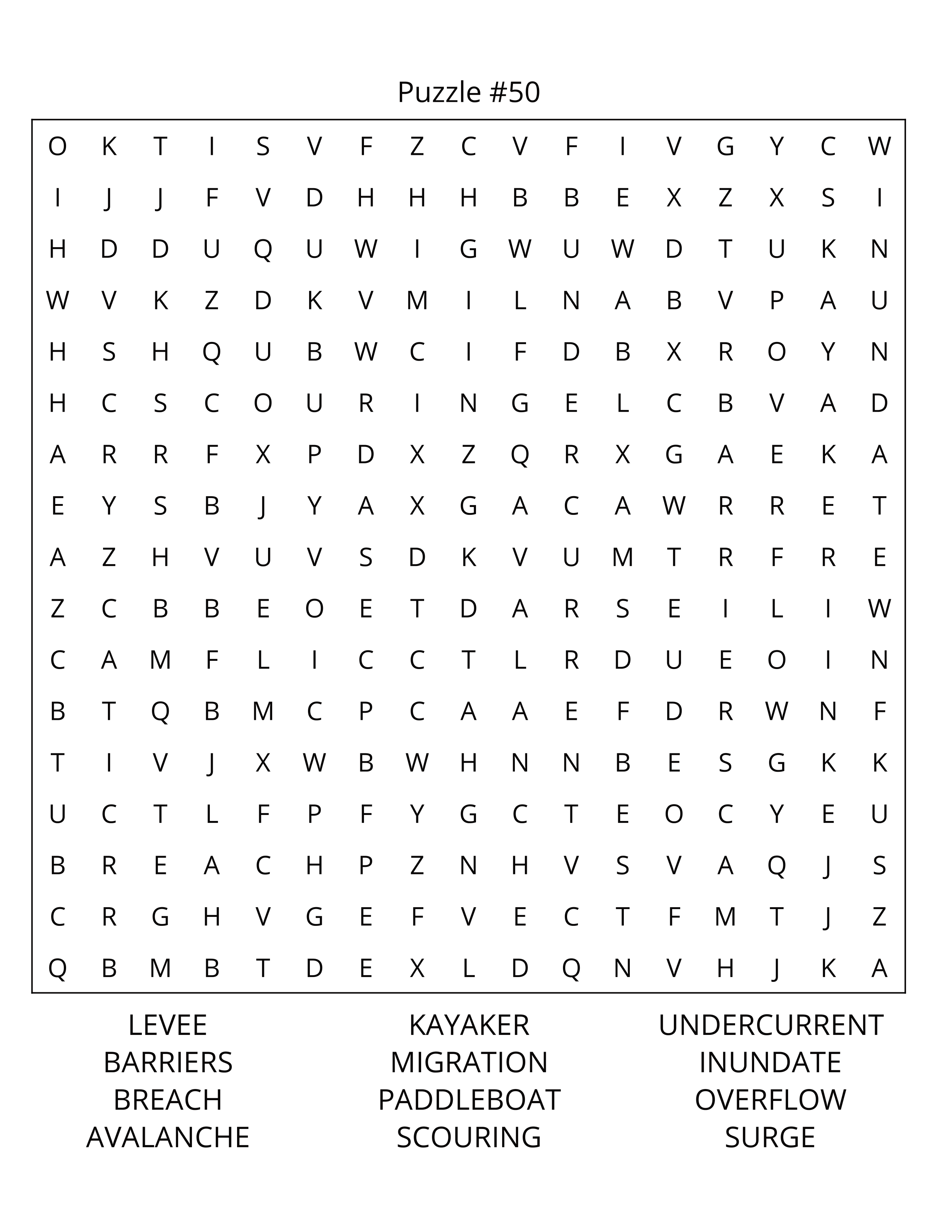 Famous Rivers Word Search: Large Print