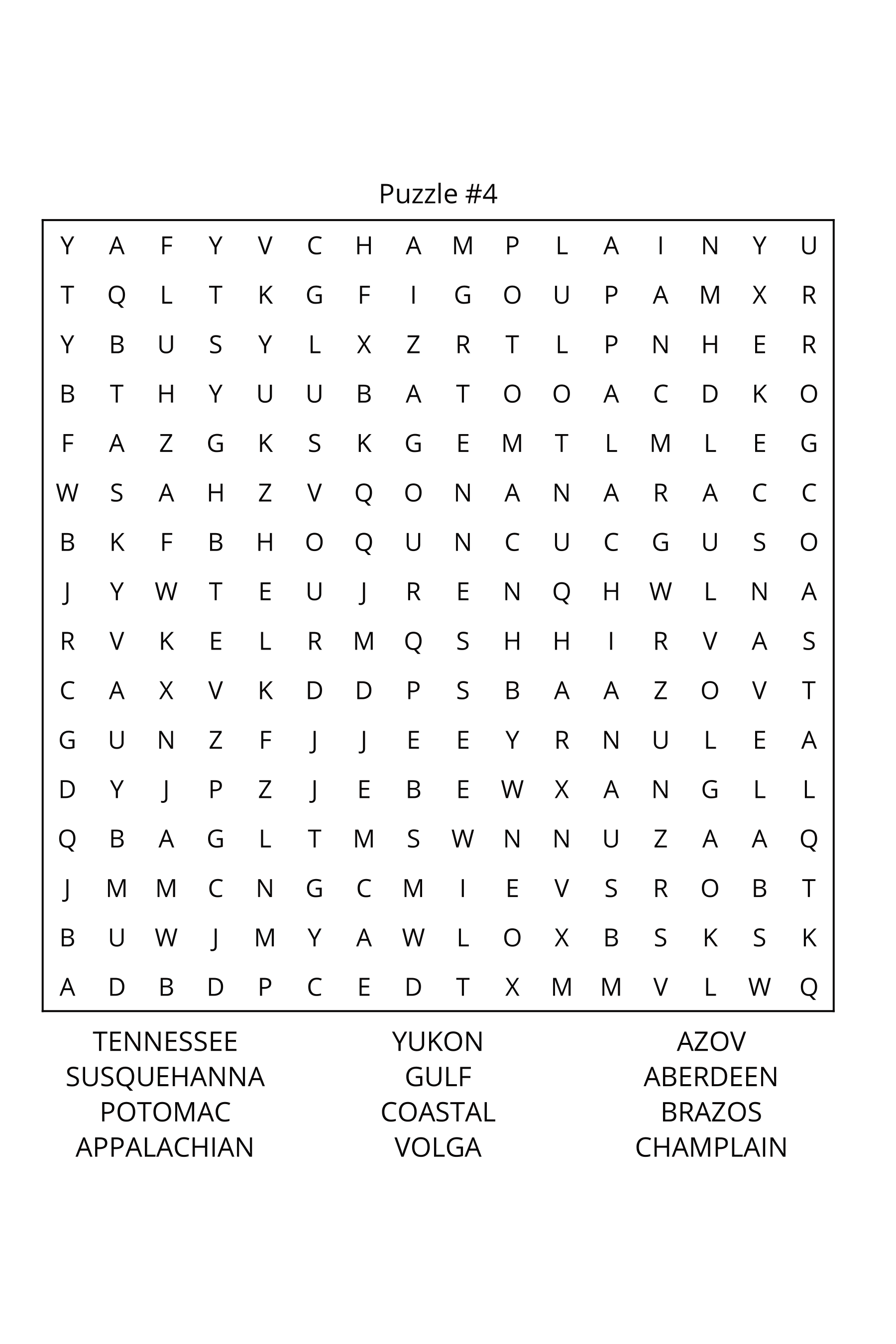Famous Rivers Word Search: Travel Size