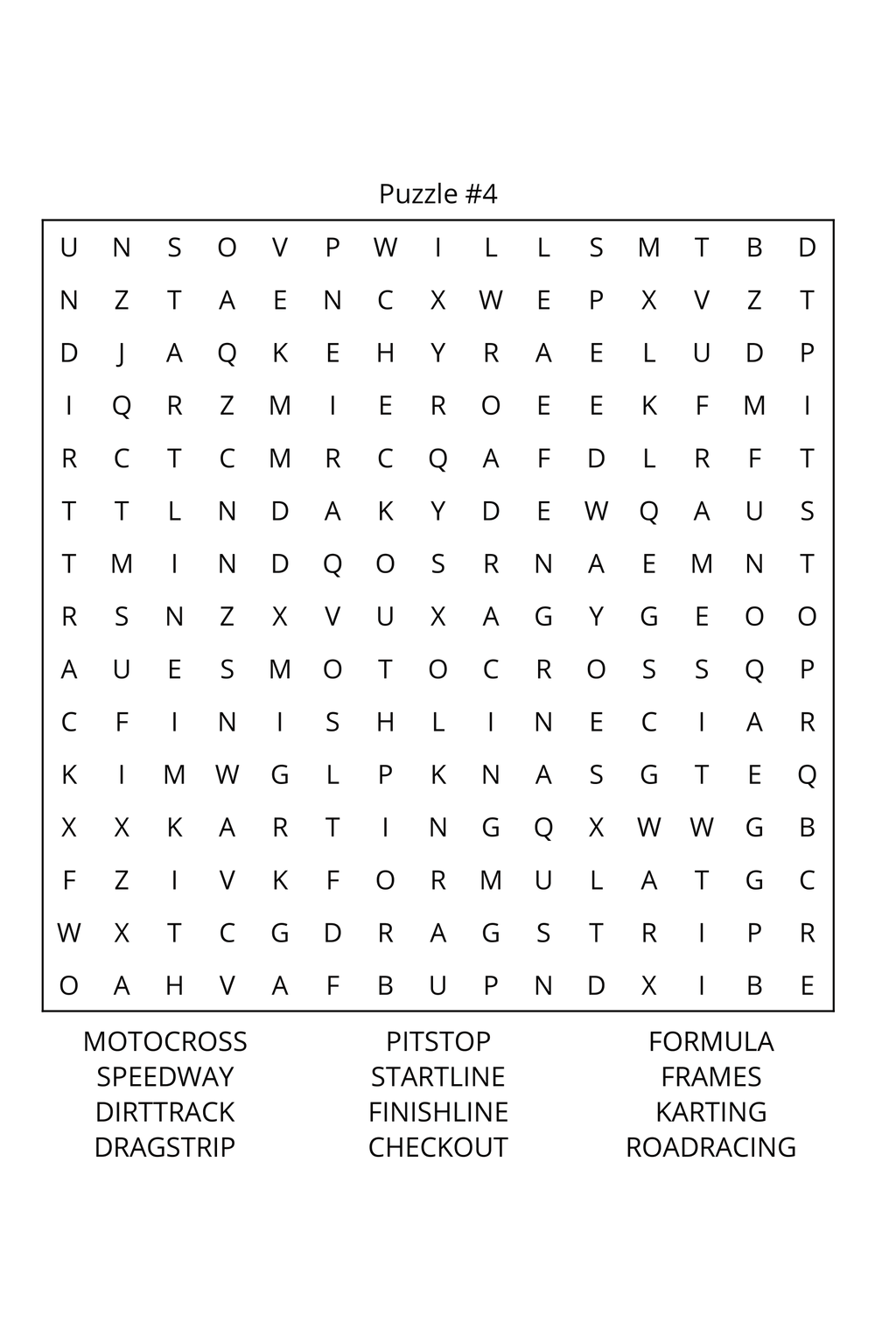 Motorbikes Word Search: Travel Size