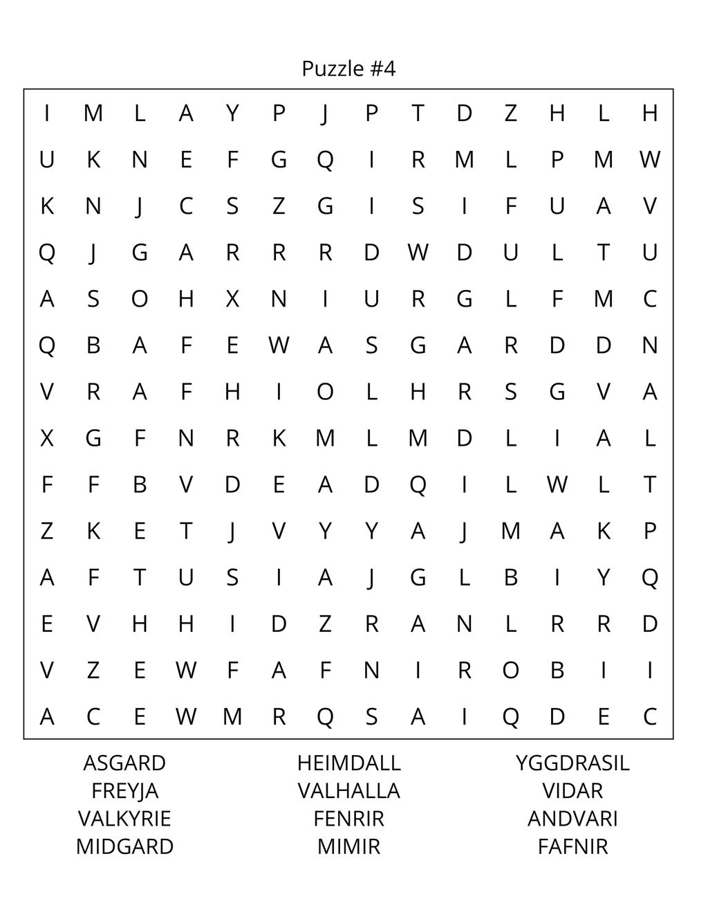 Mythology Word Search: Large Print