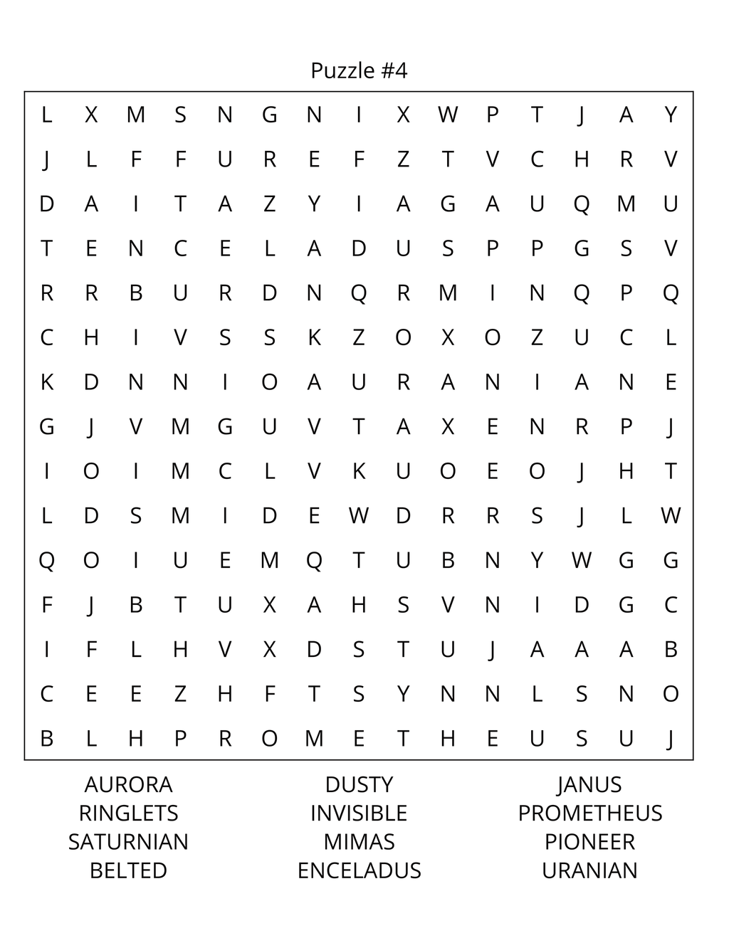 Space and Planets Word Search: Large Print