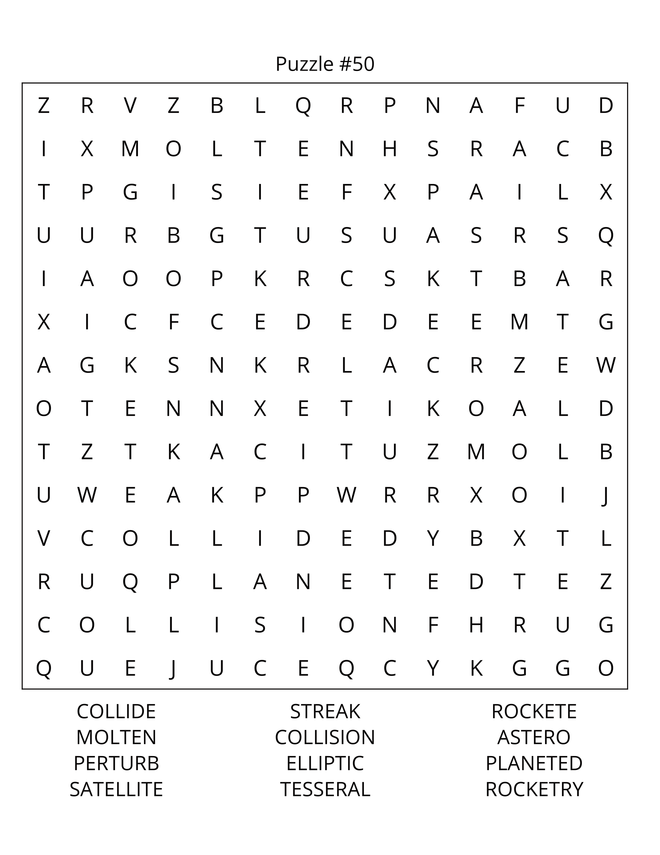 Space and Planets Word Search: Large Print