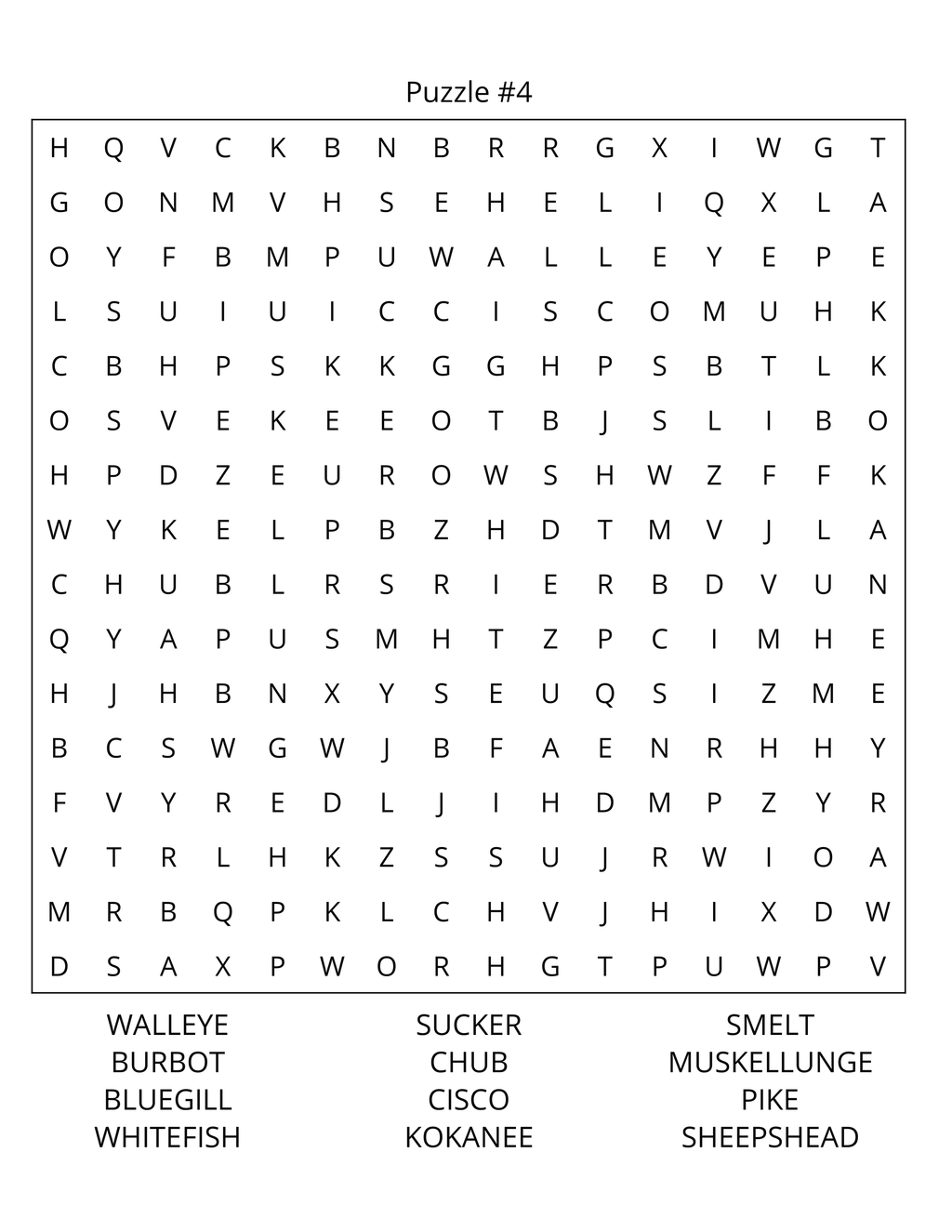 US Lakes Word Search: Large Print