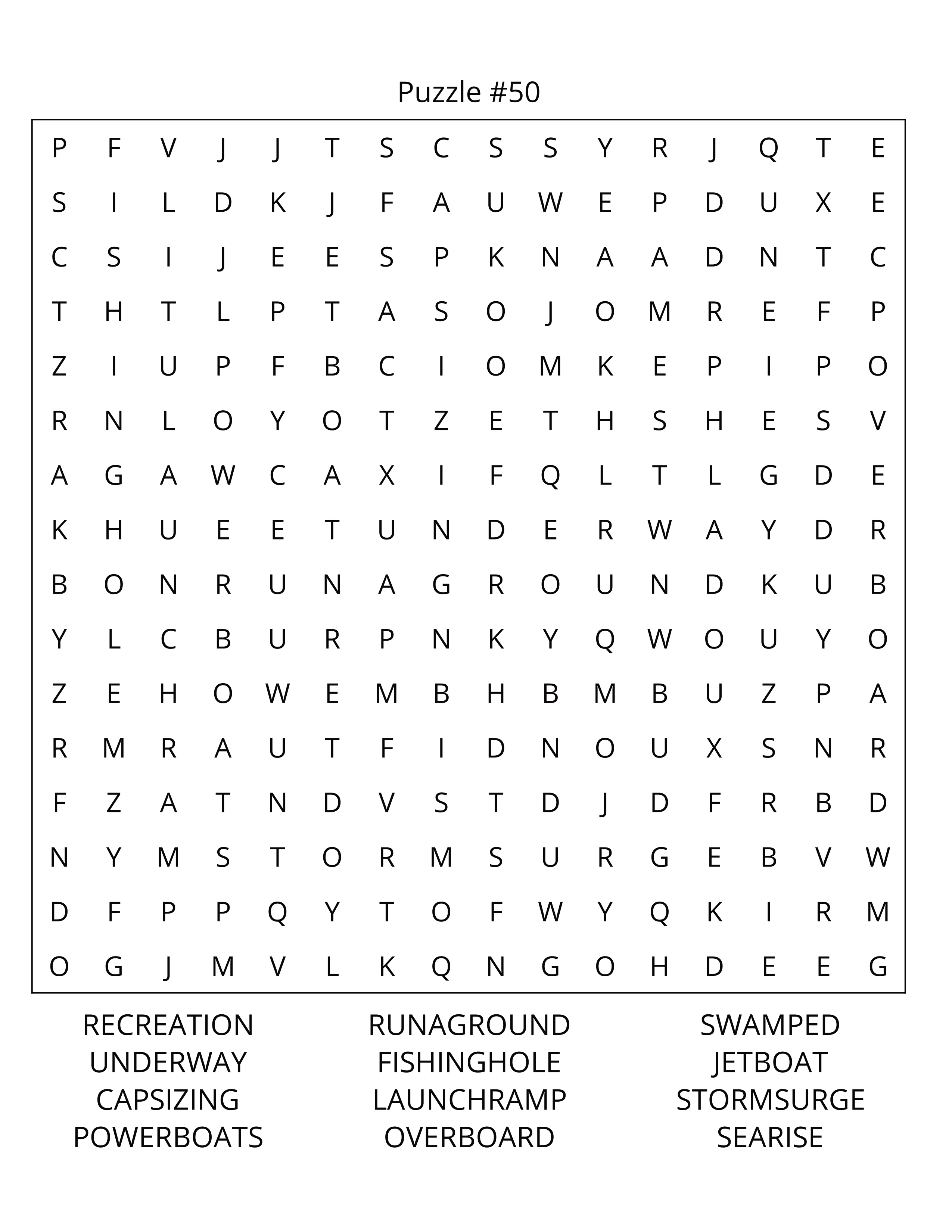 US Lakes Word Search: Large Print