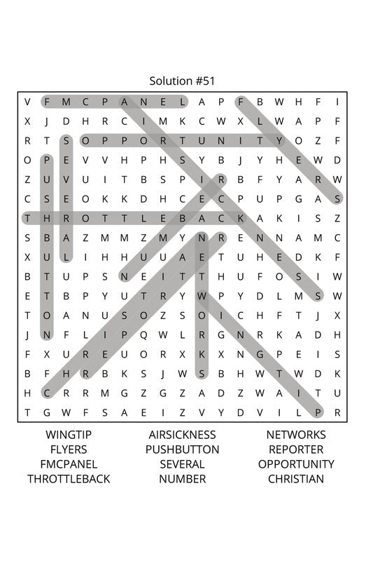 Airplane Pilots Word Search: Travel Size