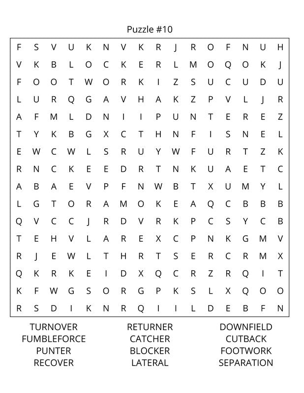 American Football Word Search: Large Print