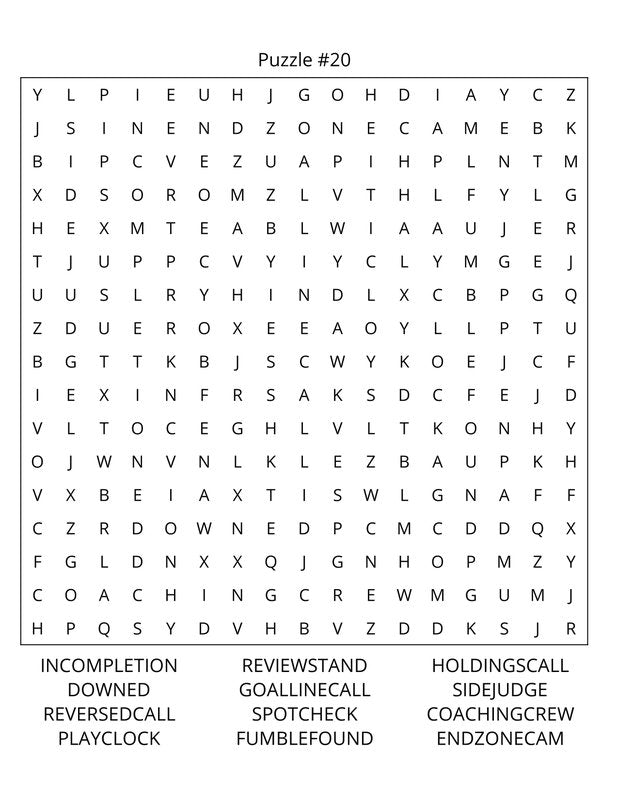 American Football Word Search: Large Print