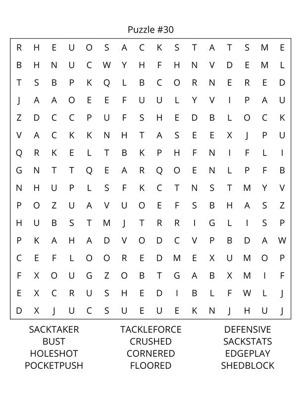 American Football Word Search: Large Print