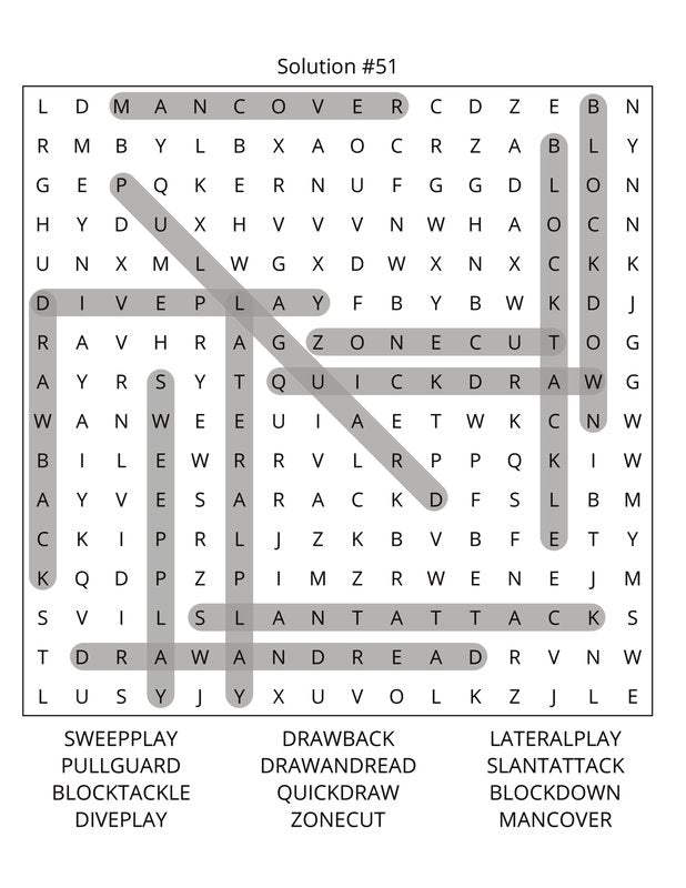 American Football Word Search: Large Print