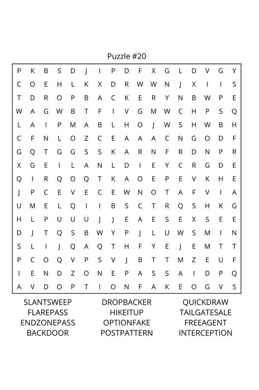American Football Word Search: Travel Size