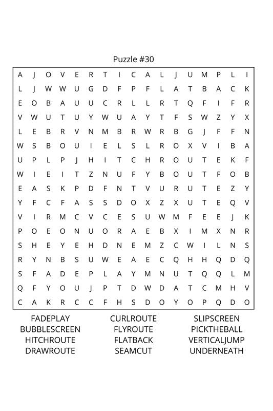 American Football Word Search: Travel Size