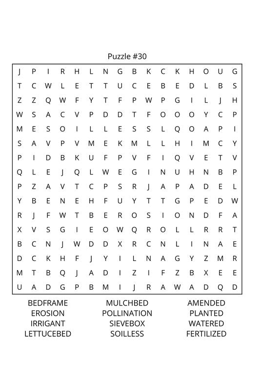 Gardening Word Search: Travel Size