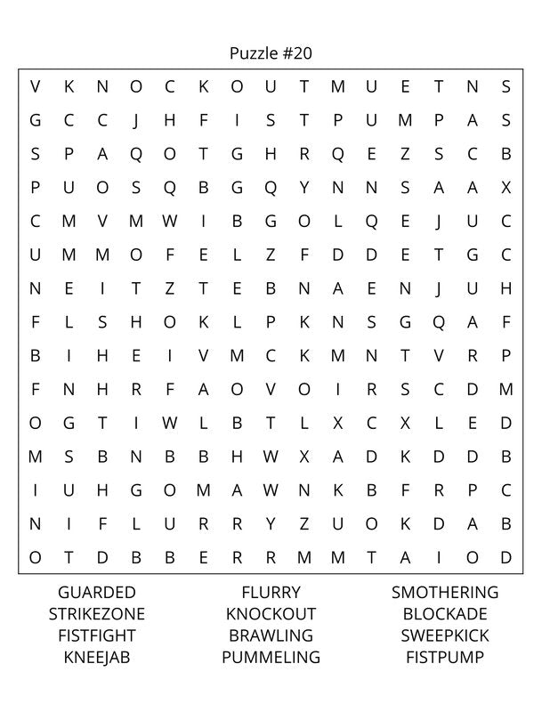 Martial Arts Word Search: Large Print