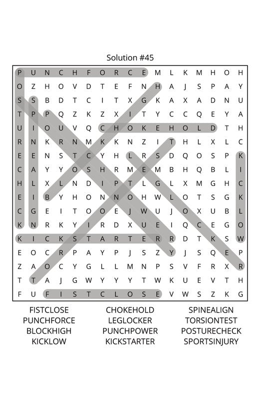Martial Arts Word Search: Travel Size