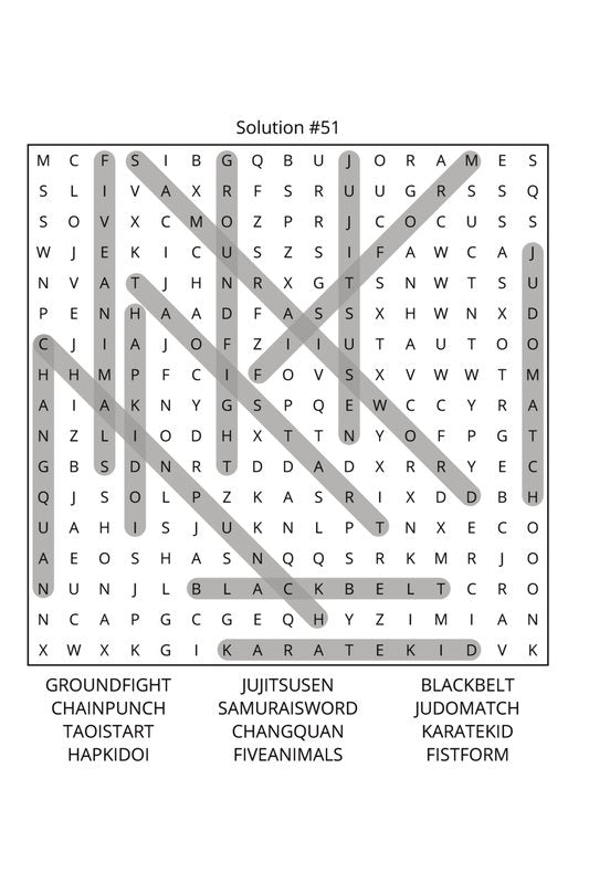 Martial Arts Word Search: Travel Size