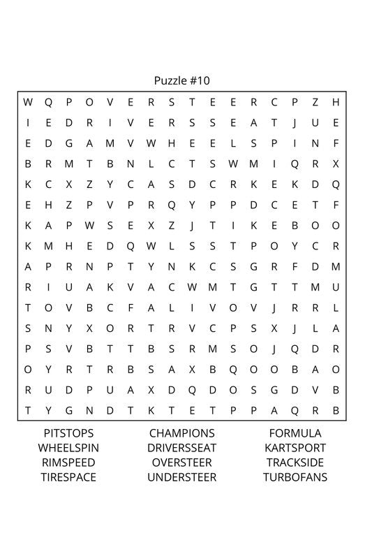 Motorsports Word Search: Travel Size