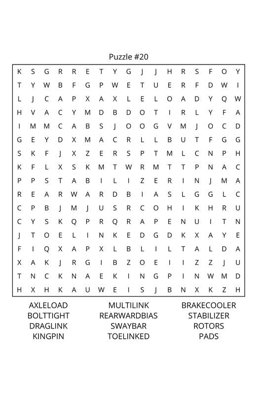 Motorsports Word Search: Travel Size