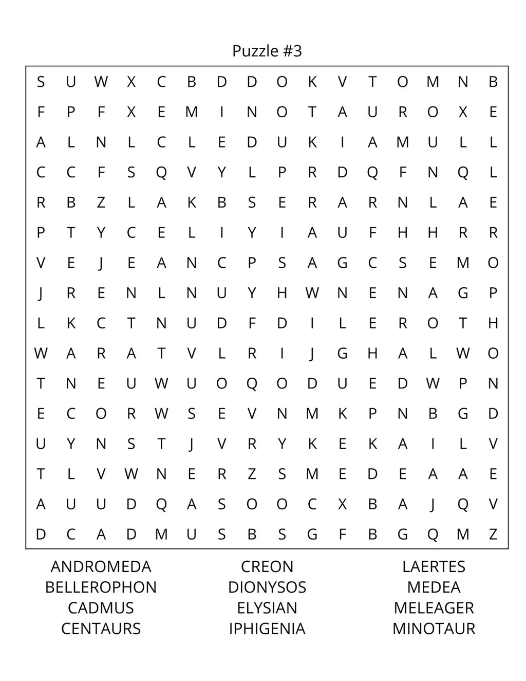 Mythology Word Search Large Print