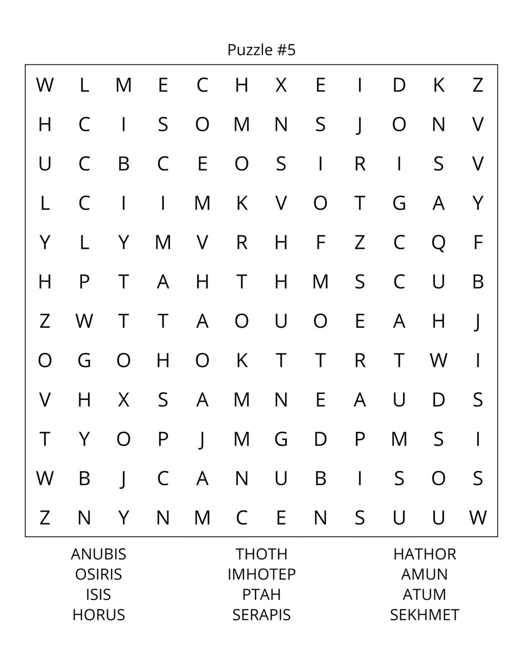 Mythology Word Search Large Print