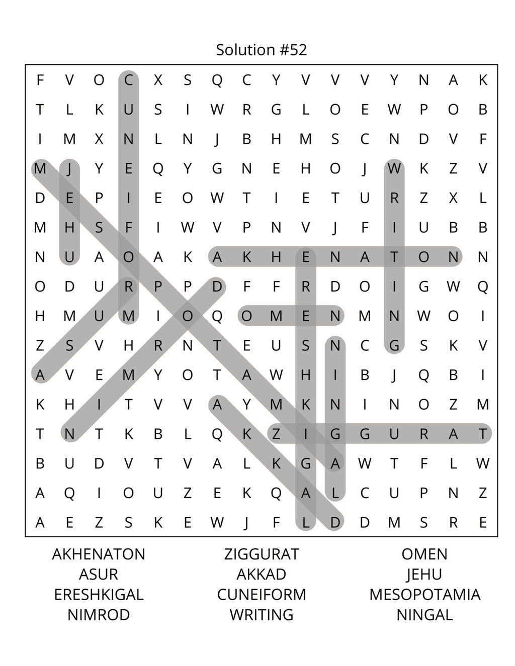 Mythology Word Search Large Print