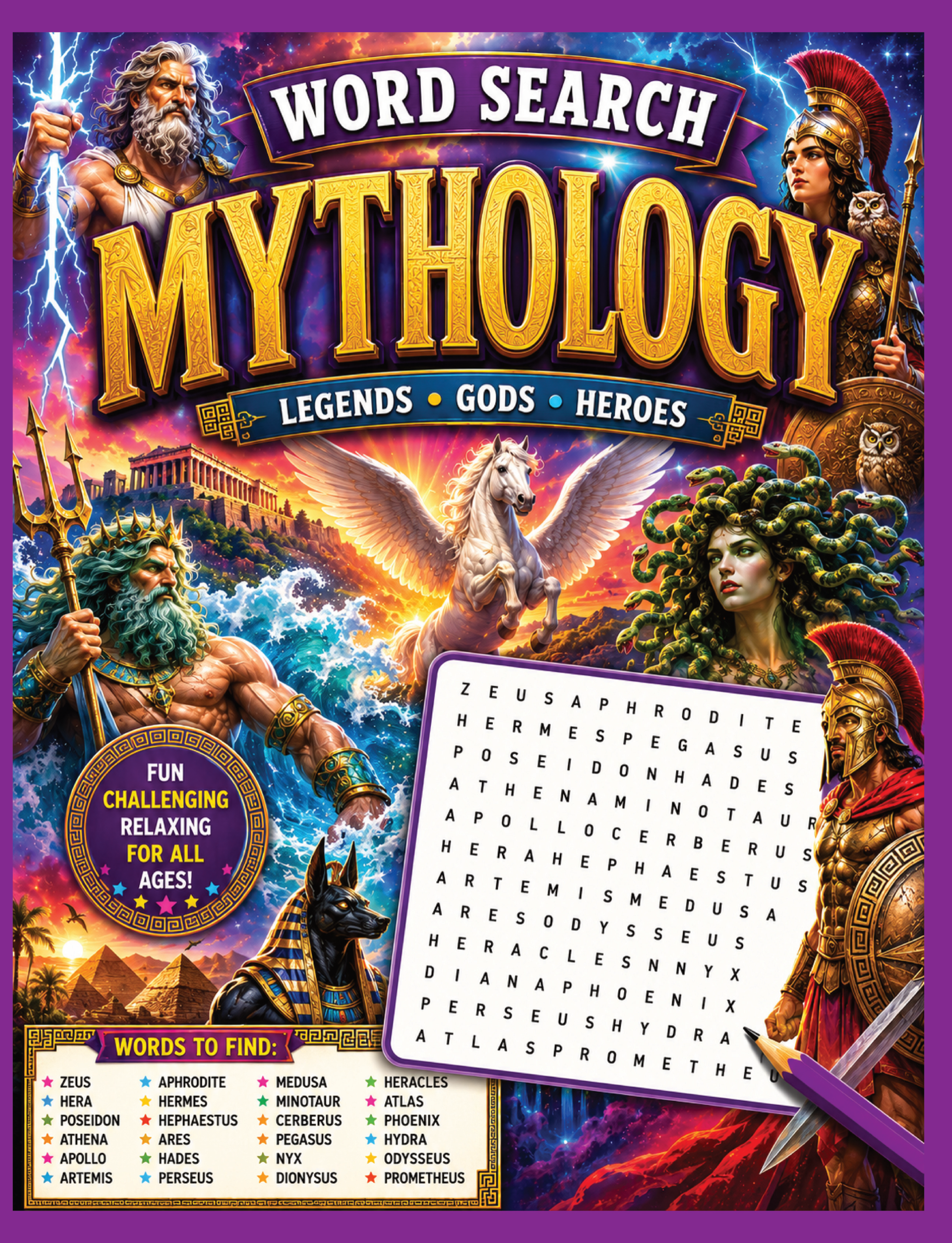 Mythology Word Search Large Print