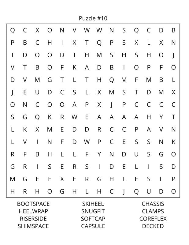 Snowboarding Word Search: Large Print