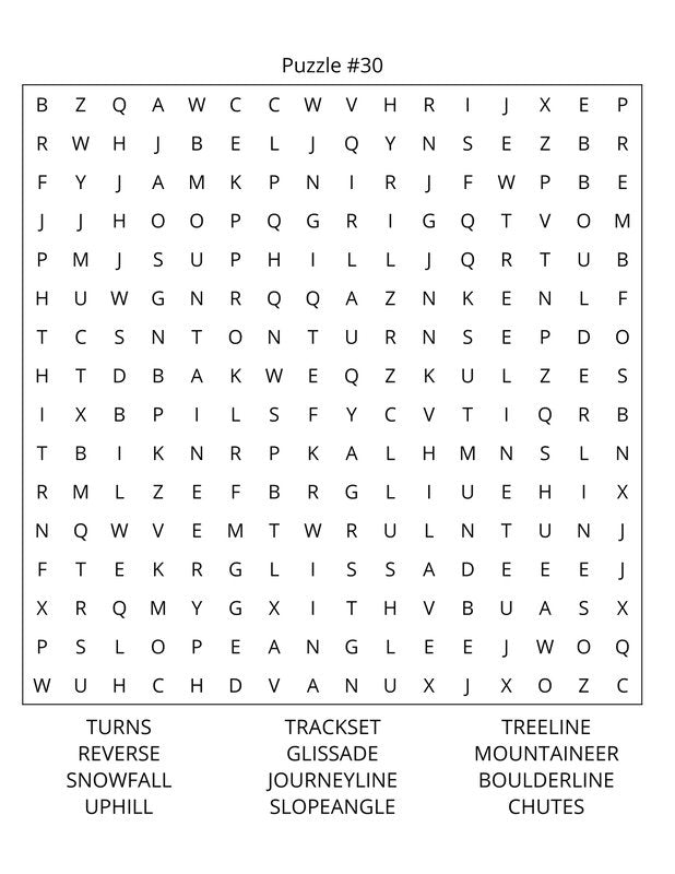 Snowboarding Word Search: Large Print