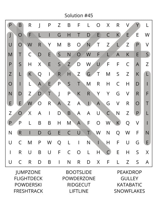 Snowboarding Word Search: Large Print