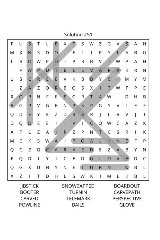 Snowboarding Word Search: Travel Size