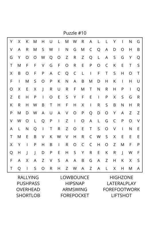 Tennis Word Search: Travel Size