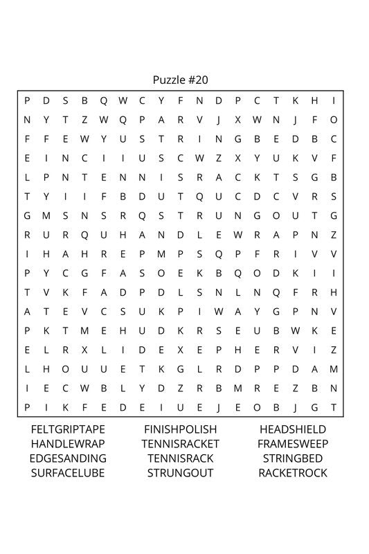 Tennis Word Search: Travel Size