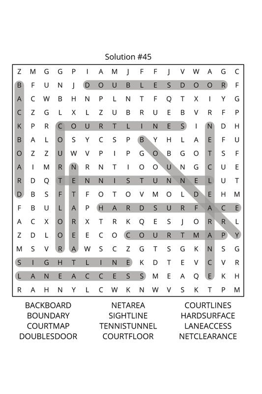 Tennis Word Search: Travel Size