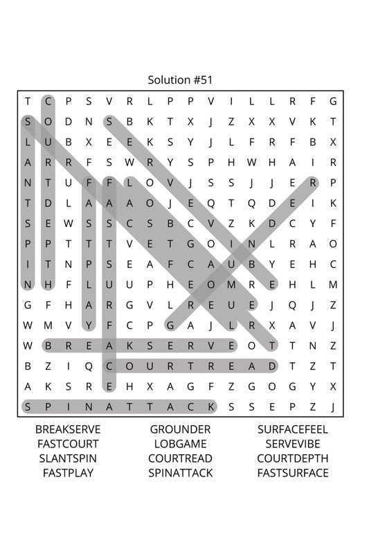Tennis Word Search: Travel Size