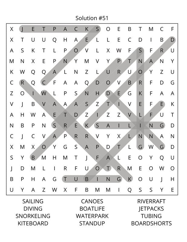 Watersports Word Search: Large Print