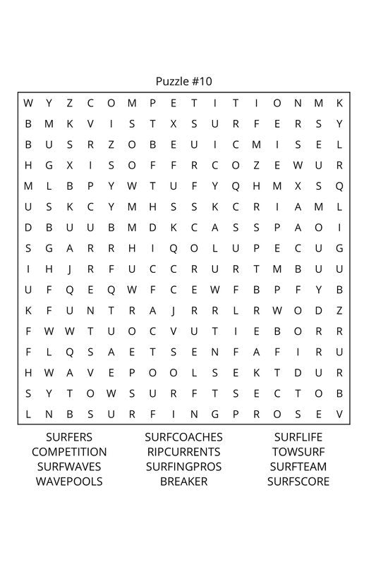 Watersports Word Search: Travel Size