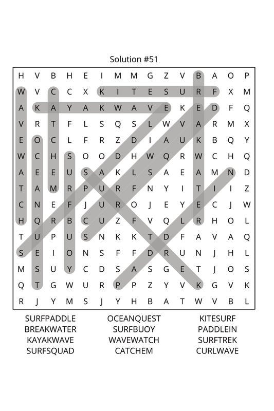 Watersports Word Search: Travel Size